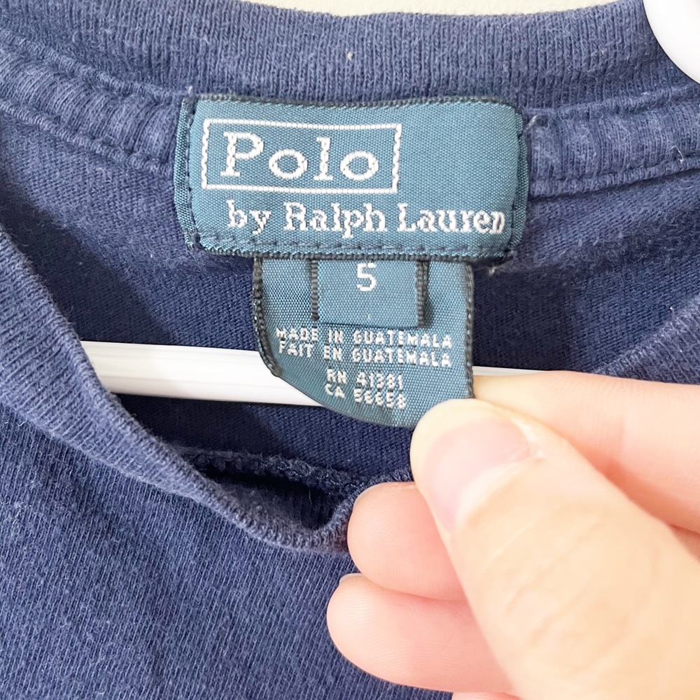 Polo by Ralph Lauren Vintage Boy's Graphic Long Sleeve Tee Shirt Size 5 - Picture 5 of 7